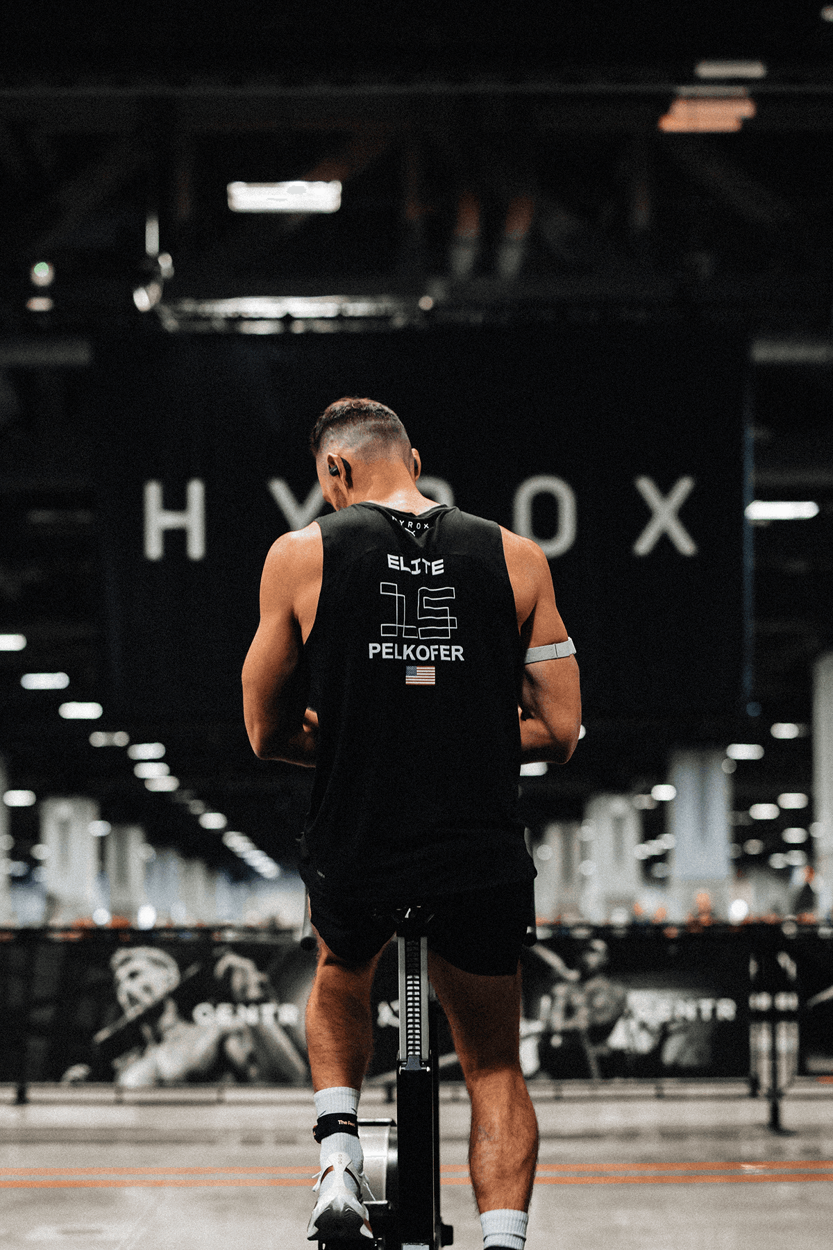Stephen Pelkofer competing as an Elite 15 HYROX athlete